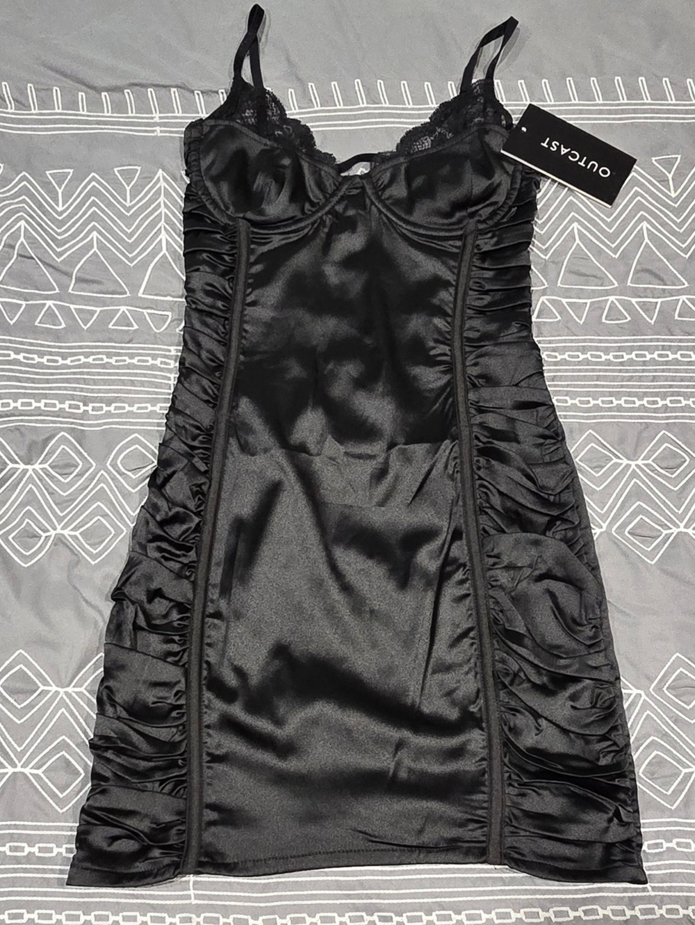 Outcast Arshi Mini Dress In Satin And Lace Size XS